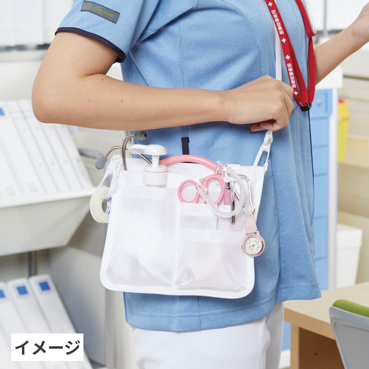 ナースポシェット ナースポーチ ネイビー ネイビー