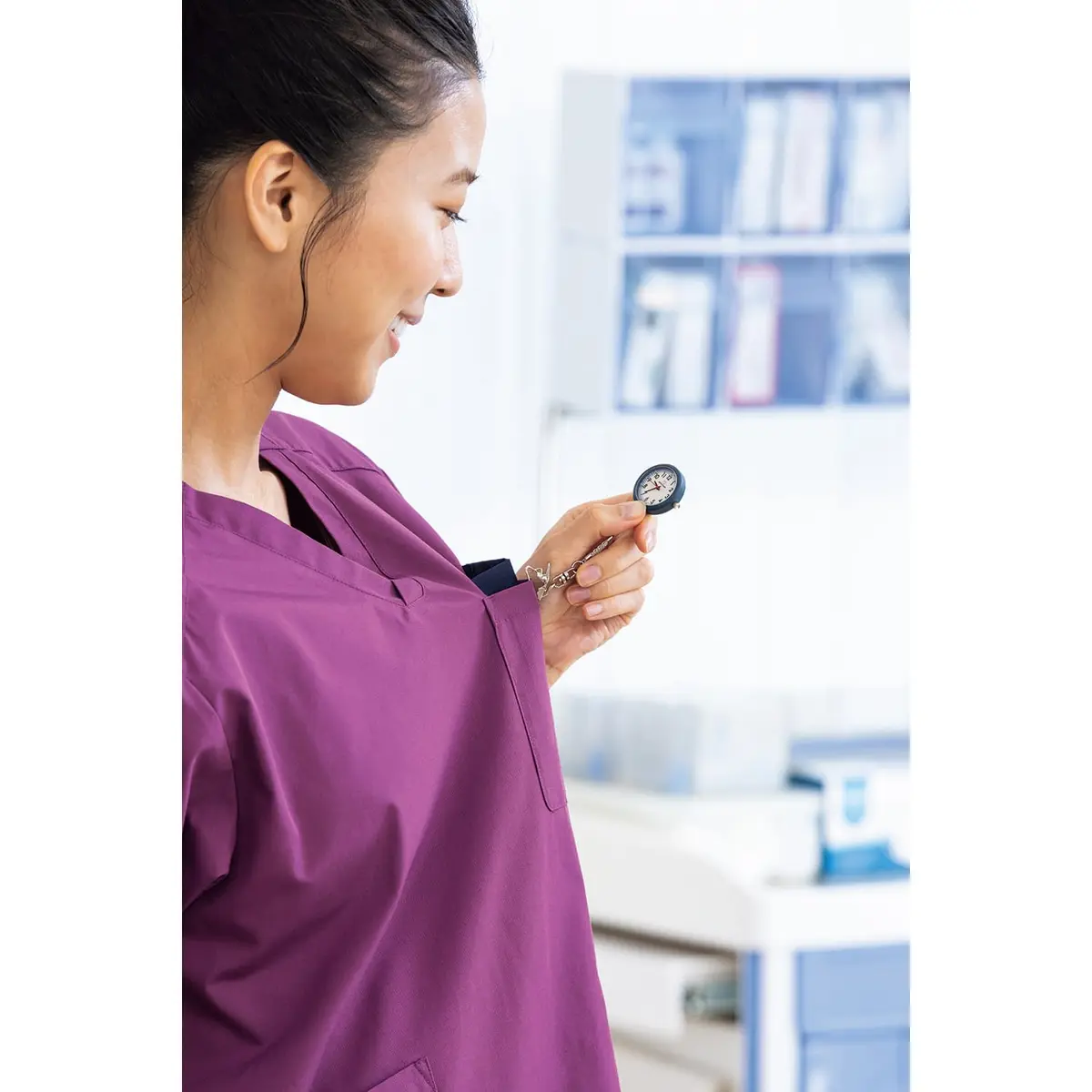 ナースウォッチ30mm シルバータイプ バーガンディ バーガンディ