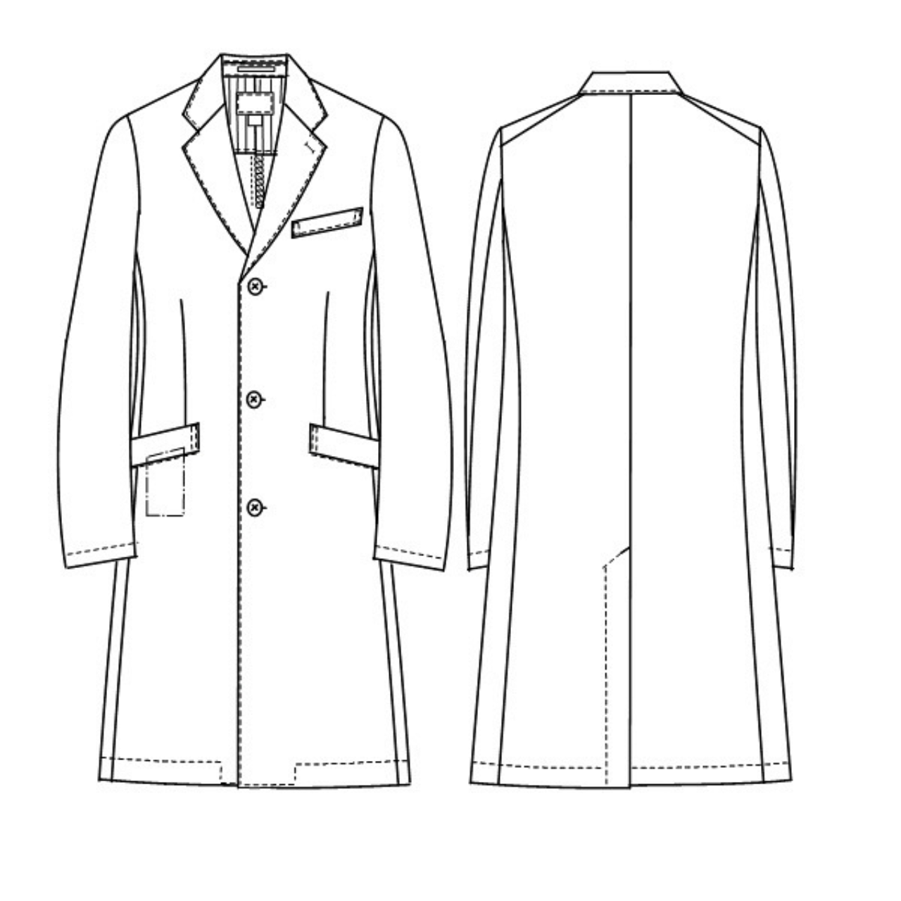 男子シングルドクターコート LLサイズ