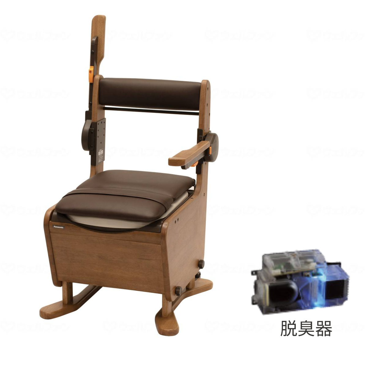 家具調トイレ 座楽 ひじ掛けはねあげタイプ ミディアムブラウン 脱臭あたたか便座