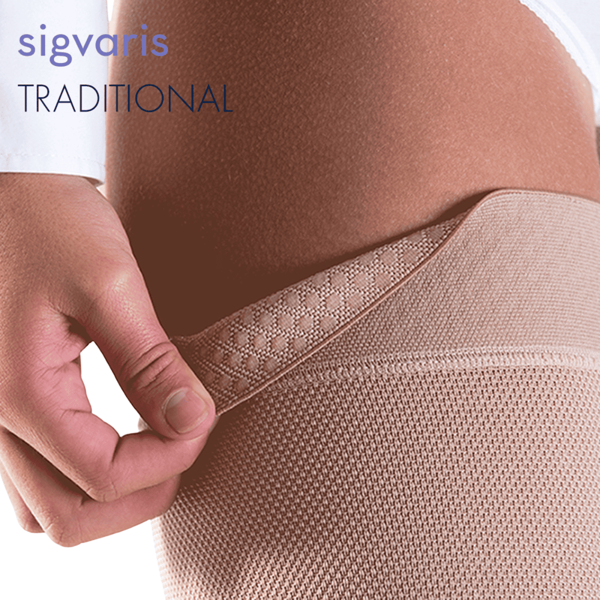 トラディショナル 膝上 ノーマル ロング つま先無 S グリップ ベージュ S