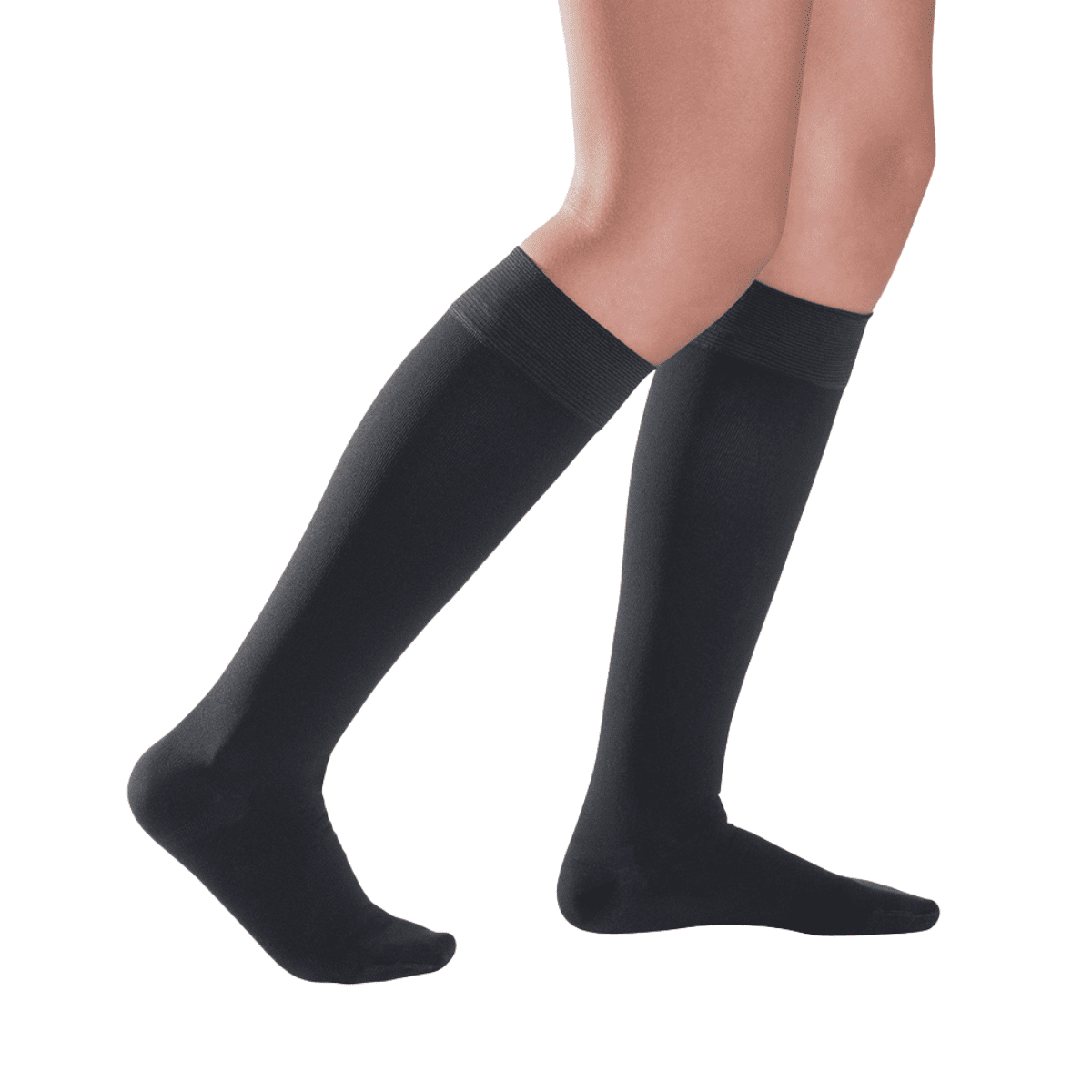 コットン ハイソックス ライト ロング つま先有 XXS ブラック ブラック XXS