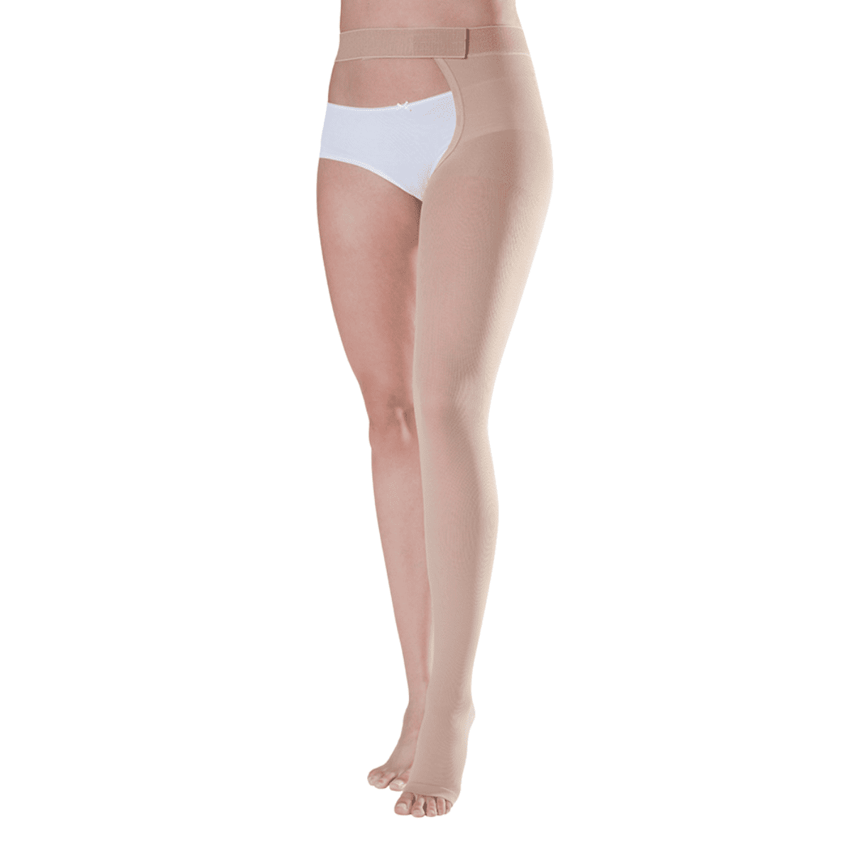 コットン 片足 左 ライト ロング つま先無 XXS ナチュラル ナチュラル XXS