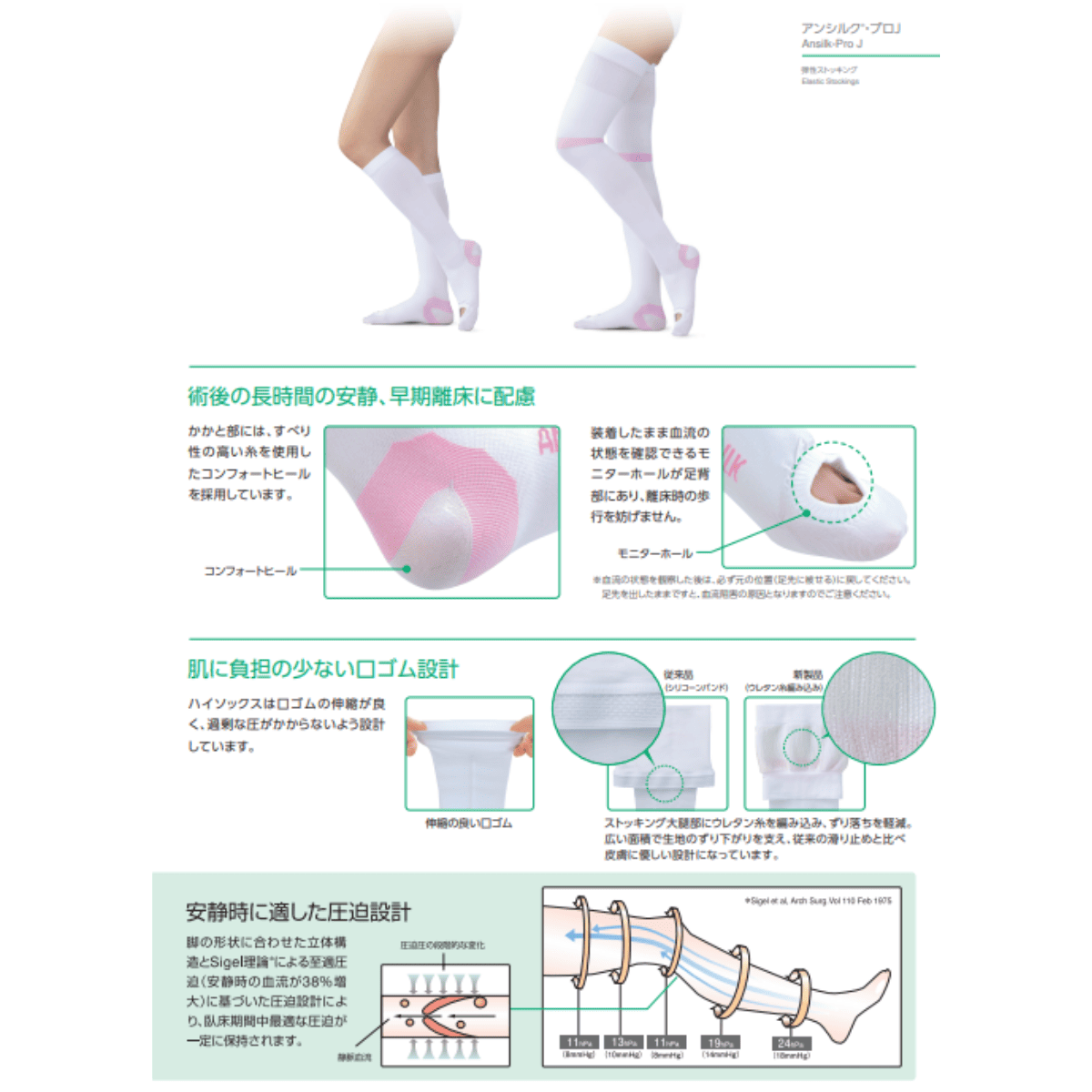 アンシルクプロＪ ハイソックス（足背） 10足入 足背 SS 15-19cm/24-30cm