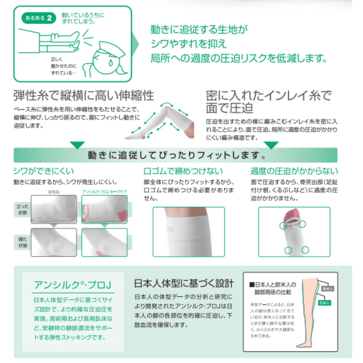 アンシルクプロＪキープケア ハイソックス S 足首17-21cm ふくらはぎ28-34cm