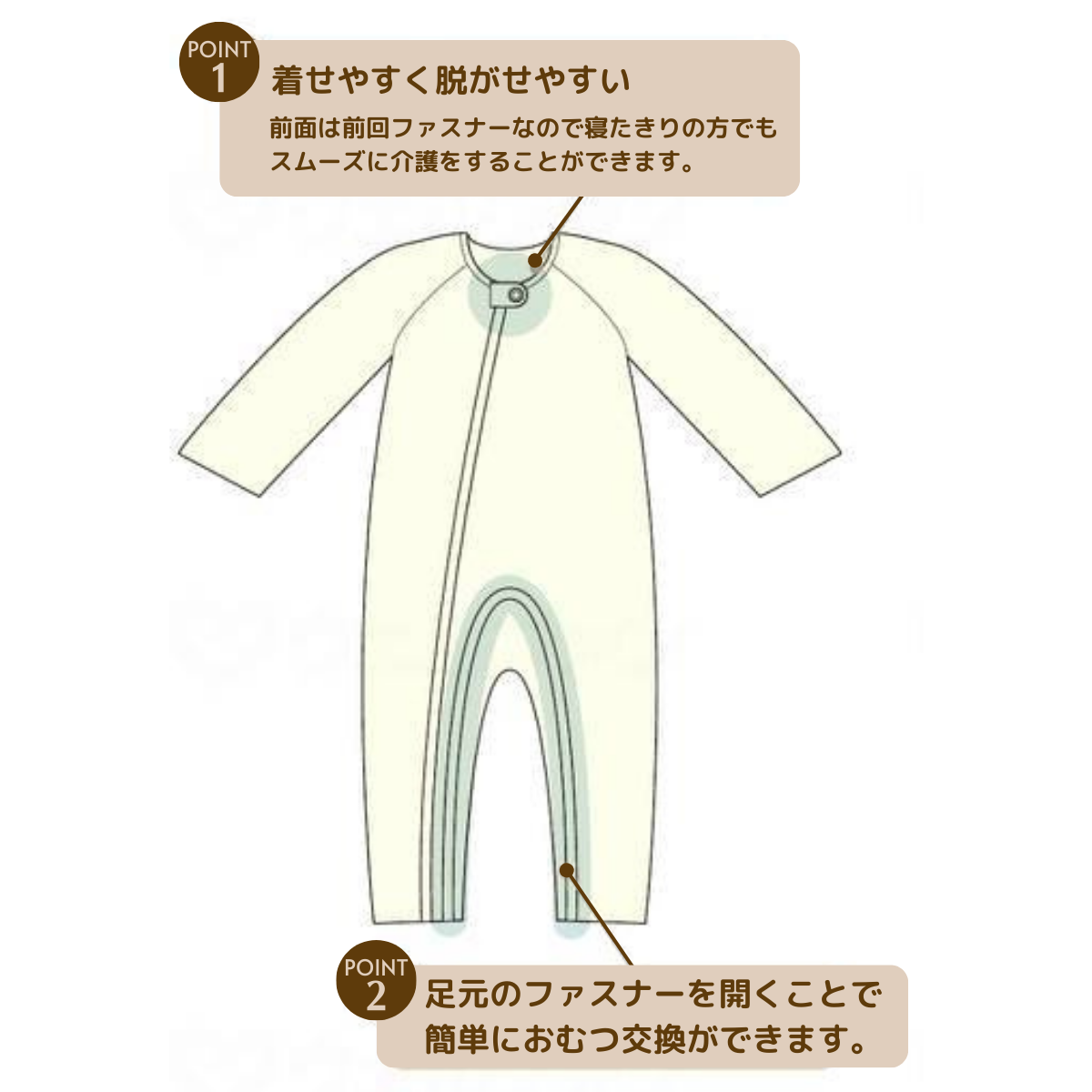 テイコブ エコノミー上下続き服 グリーン M