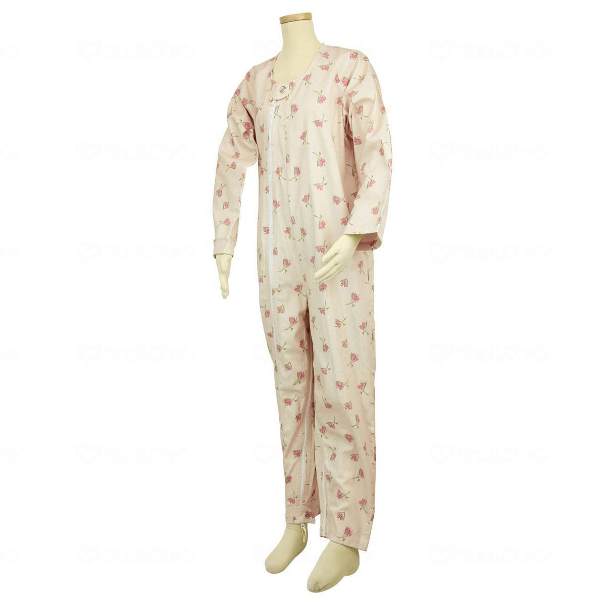 テイコブ エコノミー上下続き服 花柄クリーム M