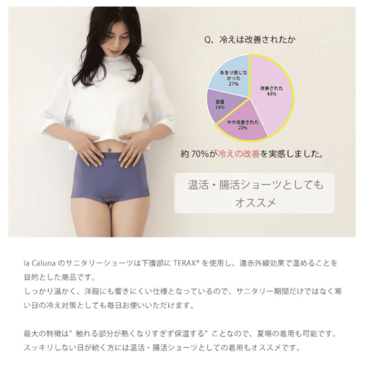 【la Caluna】サニタリーショーツ　レギュラー ダークネイビー L