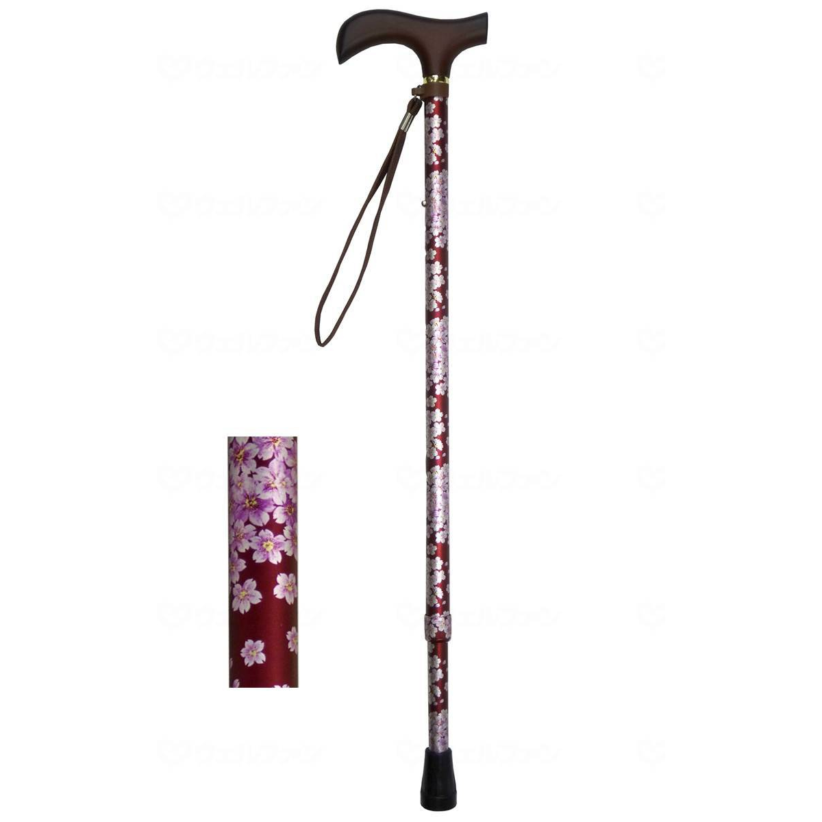 夢ライフステッキ 柄杖伸縮型（スリムタイプ） 桜ワイン