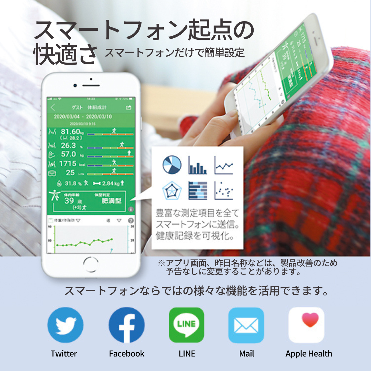 Bluetooth内蔵 体組成計 UC-421BLE 白
