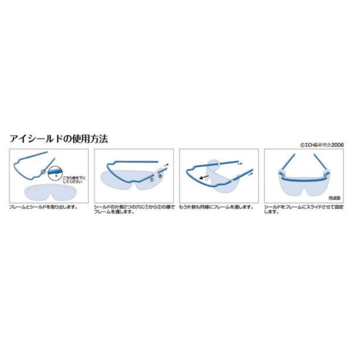 ディスポーザブルアイシールド　フレーム2本　シールド20枚入