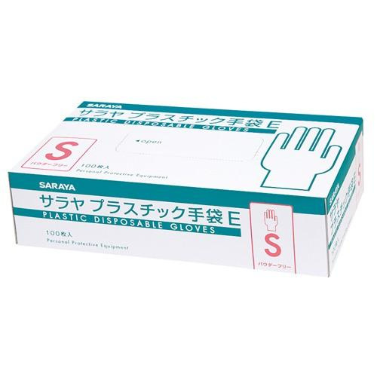 サラヤ プラスチック手袋E(粉なし) 100枚入×3箱 S