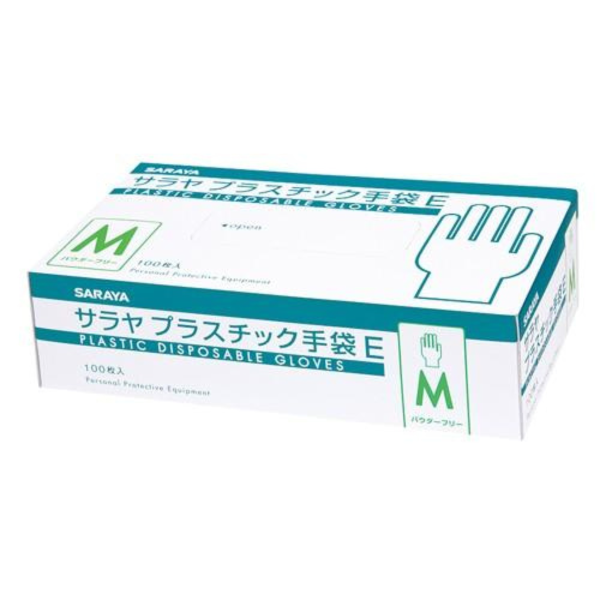サラヤ プラスチック手袋E(粉なし) 100枚入×3箱 M