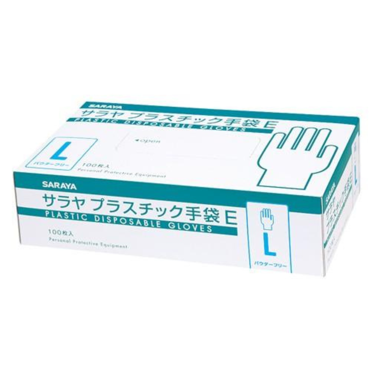 サラヤ プラスチック手袋E(粉なし) 100枚入×3箱 L