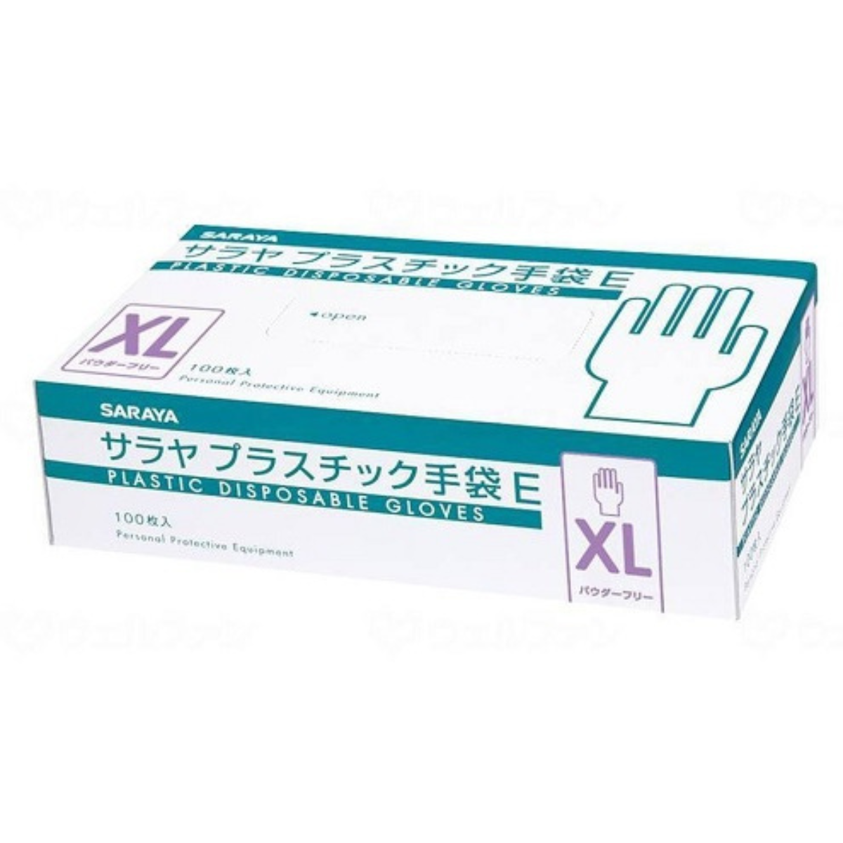サラヤ プラスチック手袋E(粉なし) 100枚入×3箱 XL