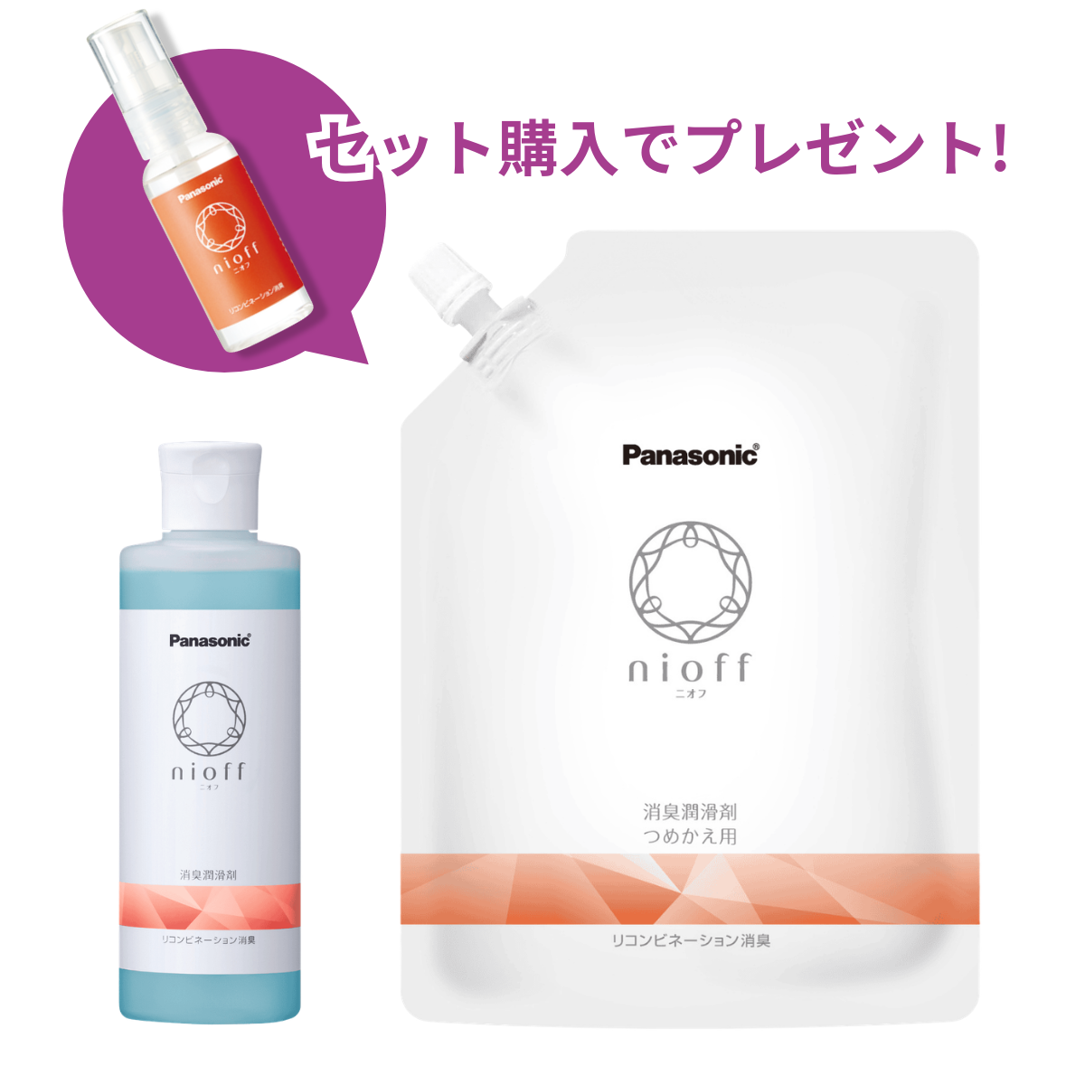 ニオフ消臭潤滑剤セット 250mLボトル 400mLつめかえ キャンペーン