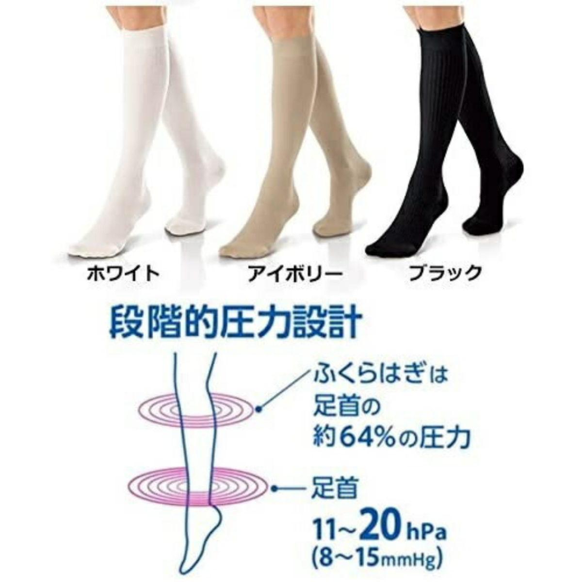 ジョブストライトウェア  ハイソックス ブラック M