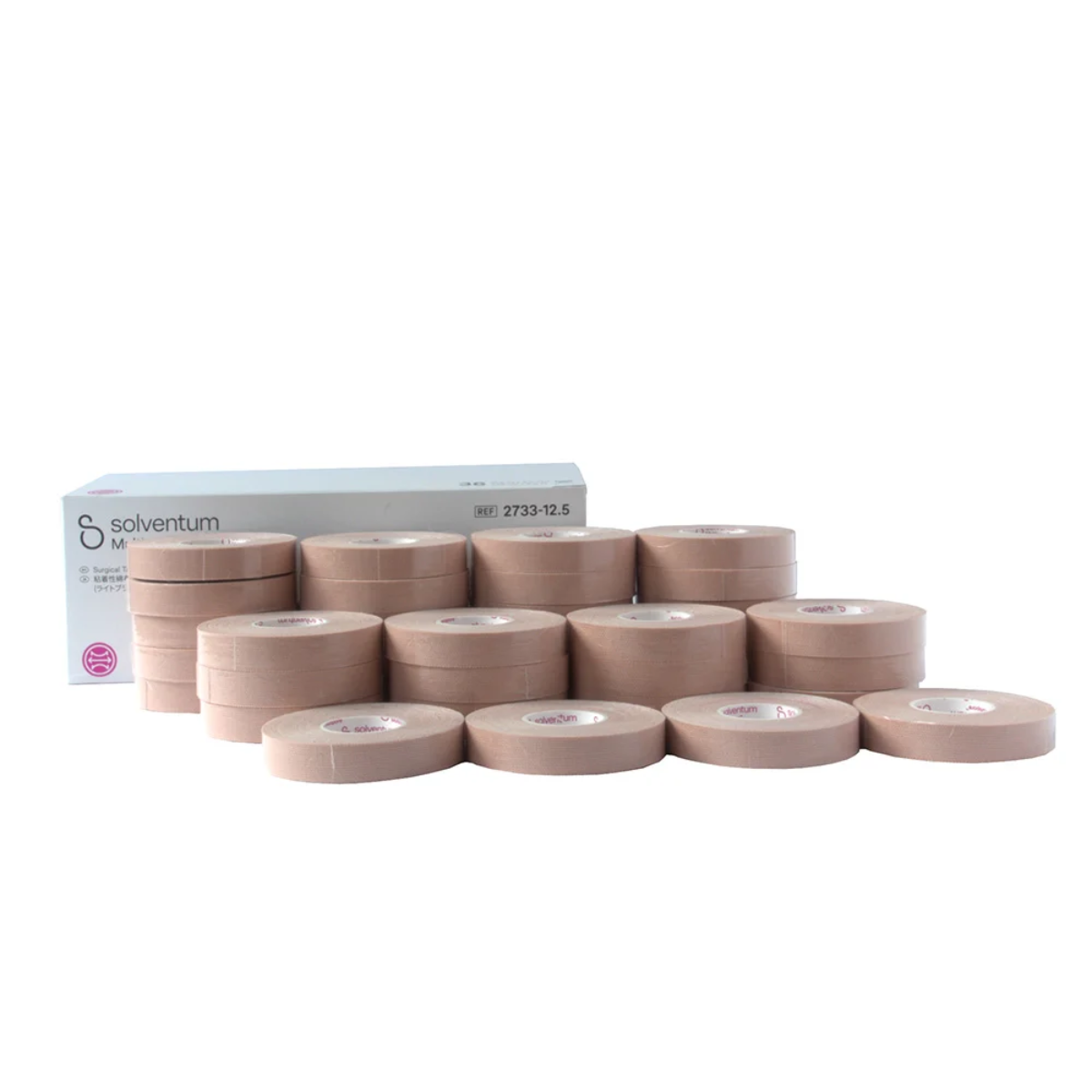 マルチポア 粘着性綿布伸縮包帯 12.5mm×5m ライトブラウン 12.5mm×5m 144巻入