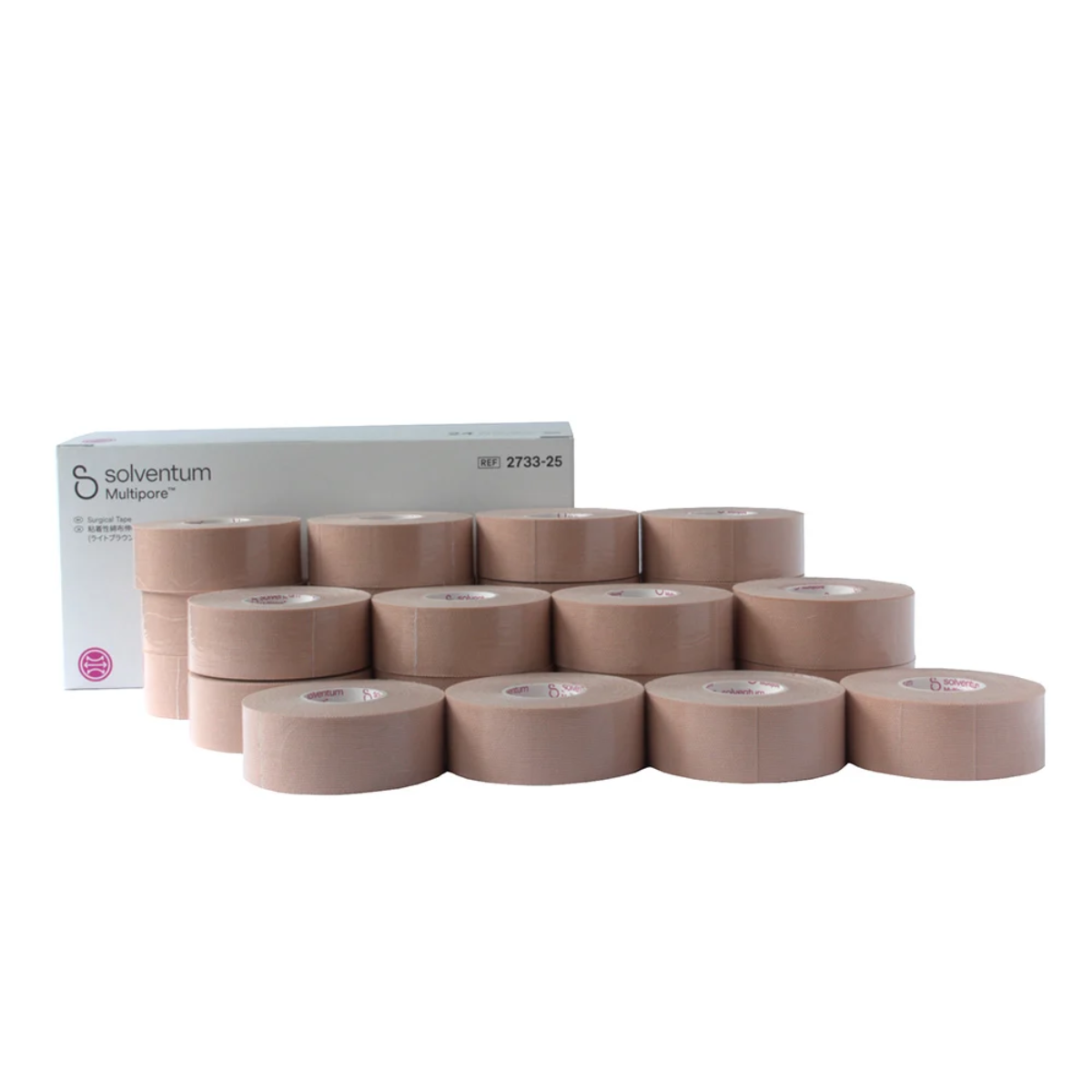 マルチポア 粘着性綿布伸縮包帯 25mm×5m ライトブラウン 25mm×5m 96巻入