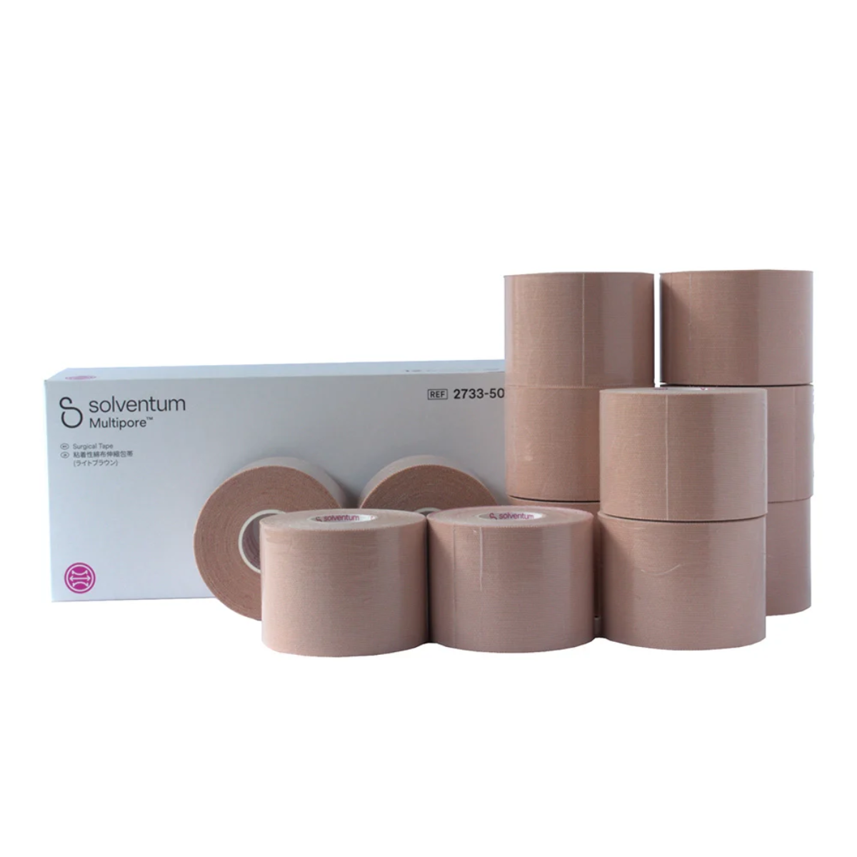 マルチポア 粘着性綿布伸縮包帯 50mm×5m ライトブラウン 50mm×5m 48巻入