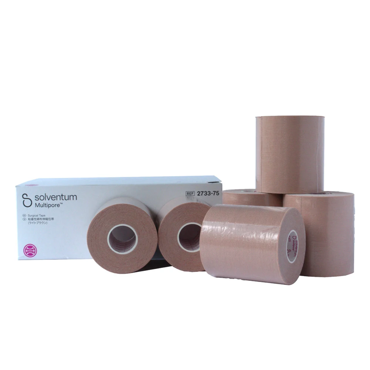 マルチポア 粘着性綿布伸縮包帯 75mm×5m ライトブラウン 75mm×5m 24巻入