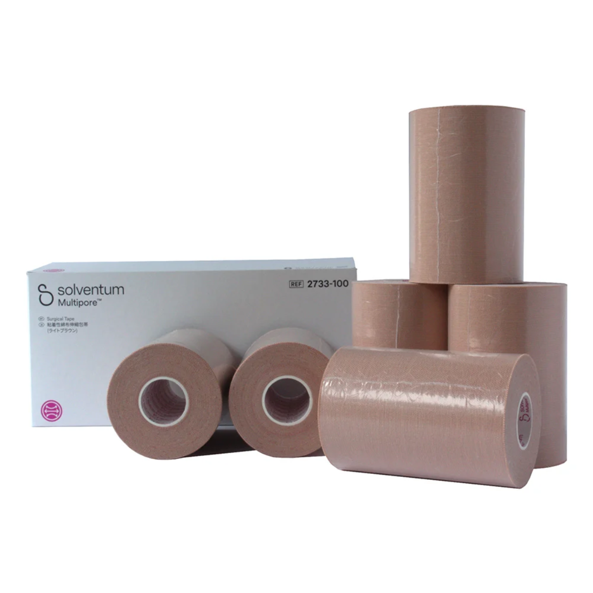 マルチポア 粘着性綿布伸縮包帯 100mm×5m ライトブラウン 100mm×5m 24巻入