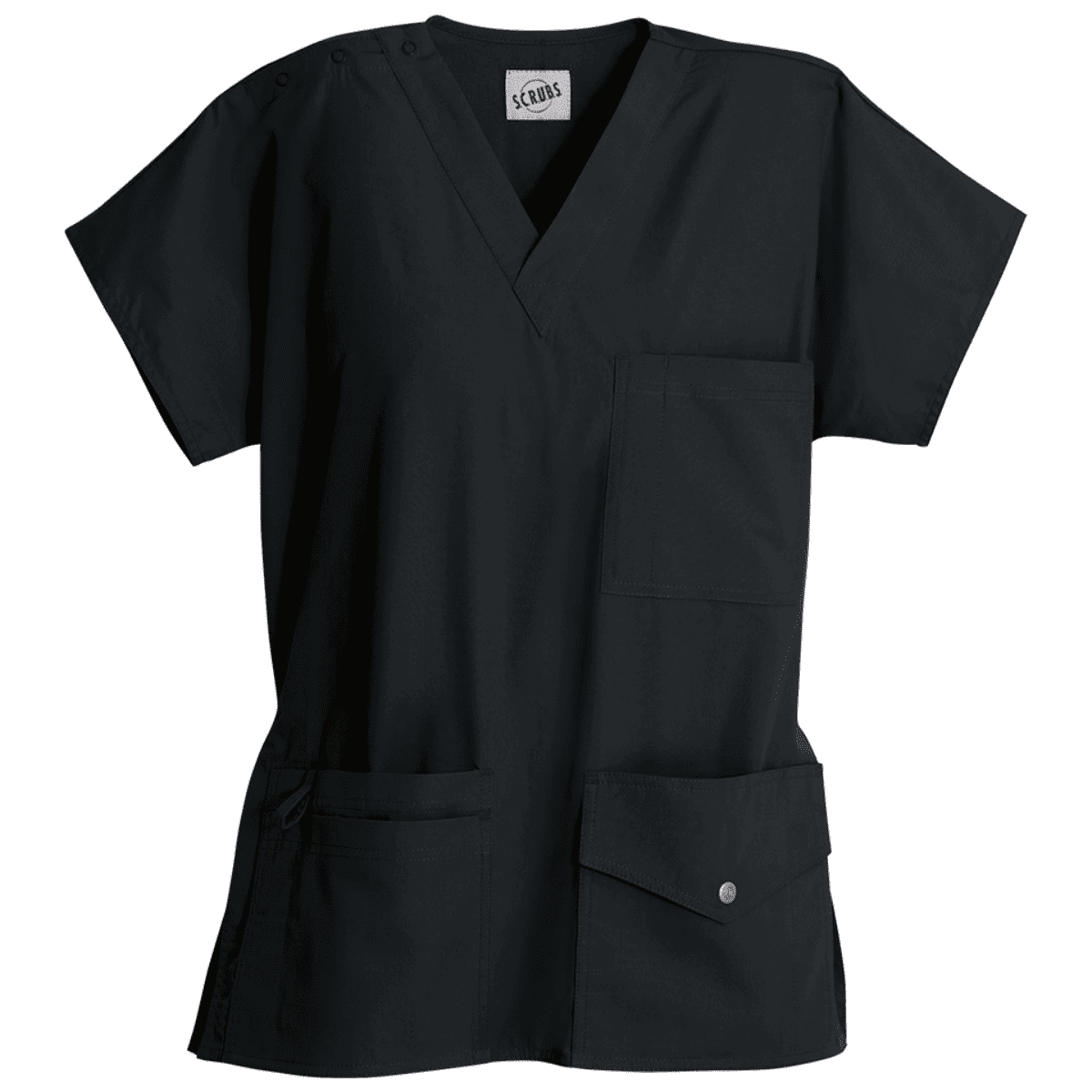 6ポケットVネック スナップトップ BLK ブラック XXS