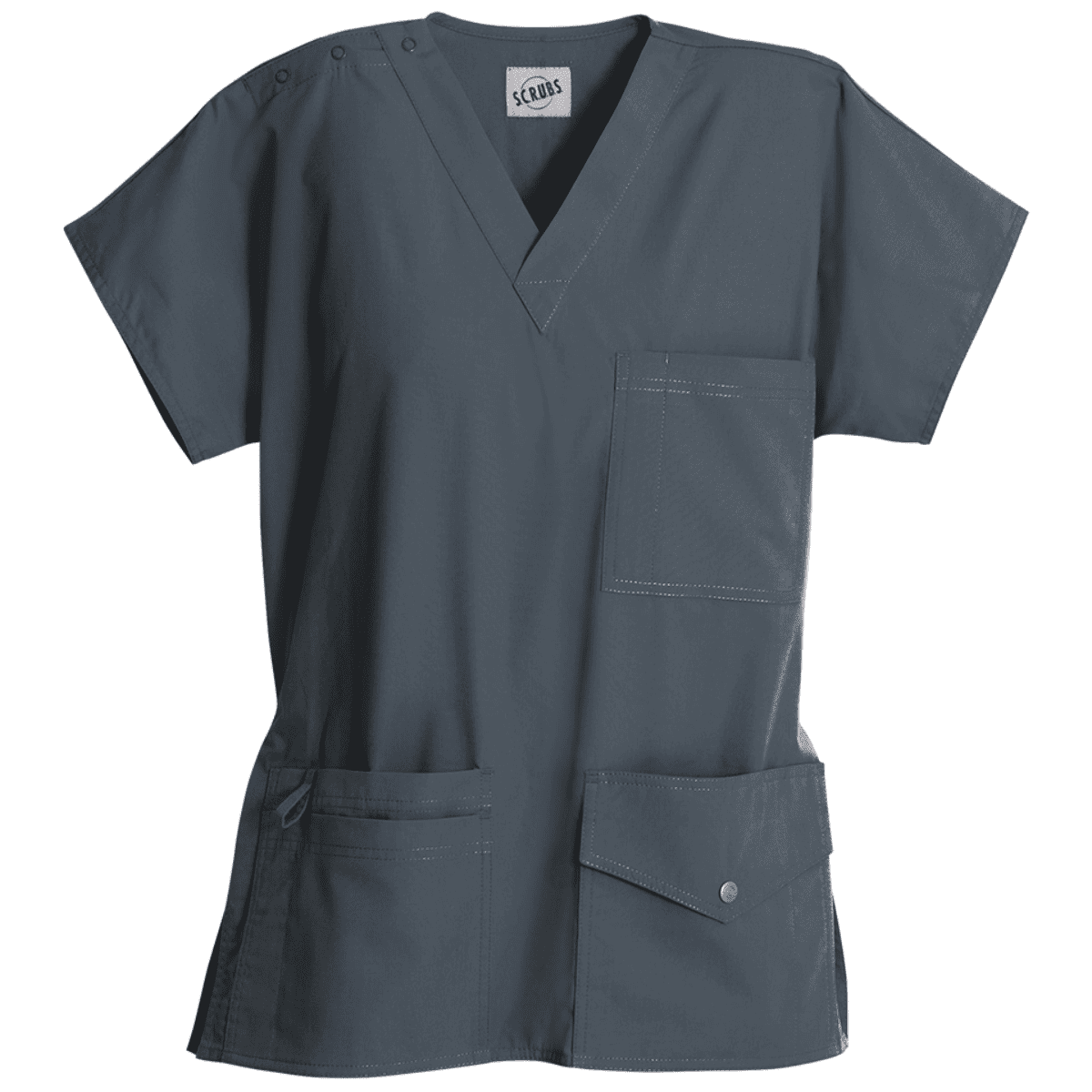 6ポケットVネック スナップトップ PWT ピューター XXS